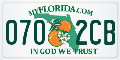 FL license plate 0702CB