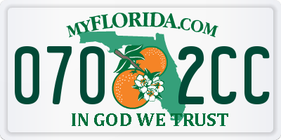FL license plate 0702CC