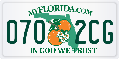 FL license plate 0702CG