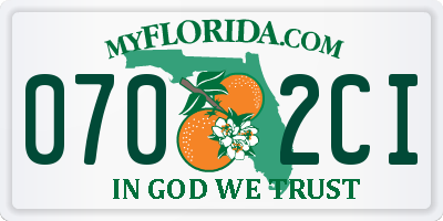 FL license plate 0702CI