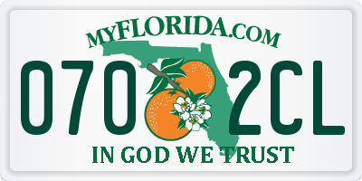 FL license plate 0702CL