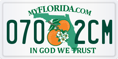 FL license plate 0702CM