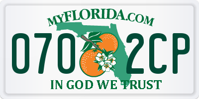 FL license plate 0702CP