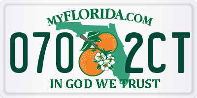 FL license plate 0702CT