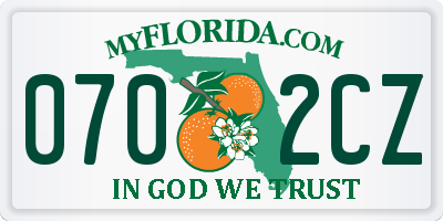 FL license plate 0702CZ