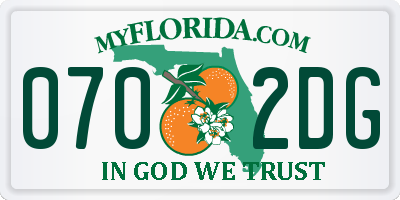 FL license plate 0702DG