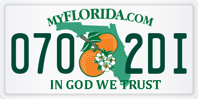 FL license plate 0702DI