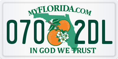 FL license plate 0702DL