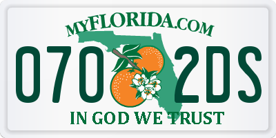 FL license plate 0702DS