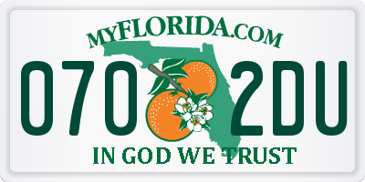 FL license plate 0702DU
