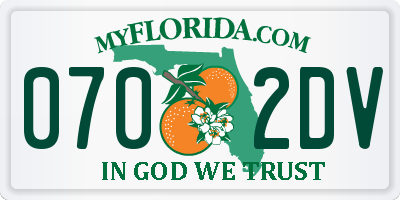 FL license plate 0702DV