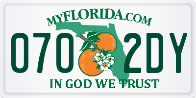 FL license plate 0702DY