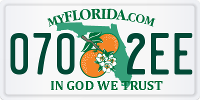 FL license plate 0702EE