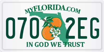 FL license plate 0702EG