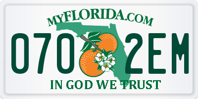 FL license plate 0702EM