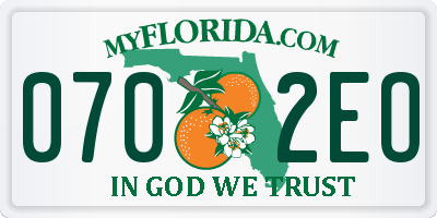FL license plate 0702EO
