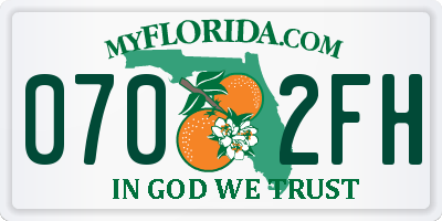 FL license plate 0702FH