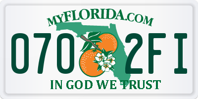 FL license plate 0702FI
