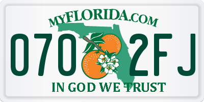 FL license plate 0702FJ
