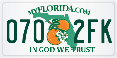 FL license plate 0702FK