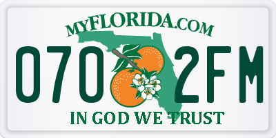 FL license plate 0702FM