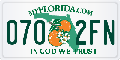 FL license plate 0702FN