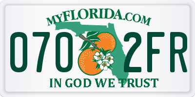 FL license plate 0702FR