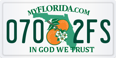 FL license plate 0702FS
