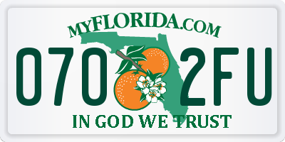 FL license plate 0702FU
