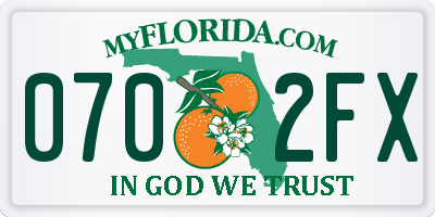 FL license plate 0702FX