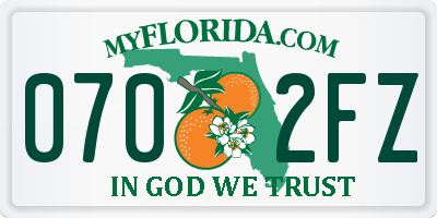 FL license plate 0702FZ