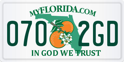 FL license plate 0702GD