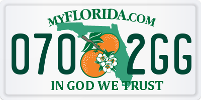 FL license plate 0702GG