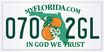 FL license plate 0702GL