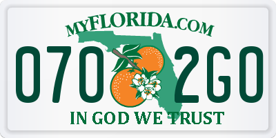 FL license plate 0702GO