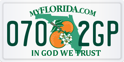 FL license plate 0702GP