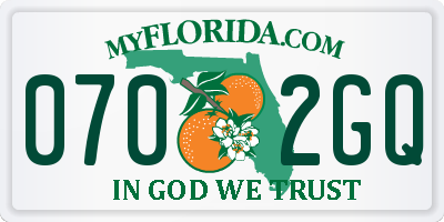FL license plate 0702GQ