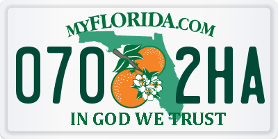 FL license plate 0702HA