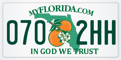 FL license plate 0702HH