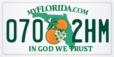 FL license plate 0702HM