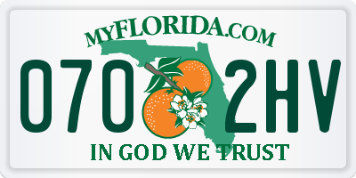 FL license plate 0702HV
