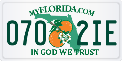 FL license plate 0702IE