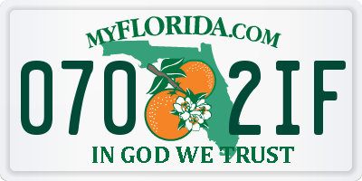 FL license plate 0702IF