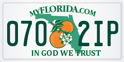 FL license plate 0702IP