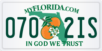 FL license plate 0702IS