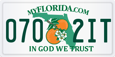 FL license plate 0702IT