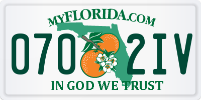 FL license plate 0702IV