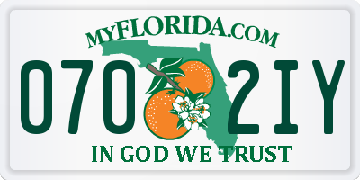 FL license plate 0702IY