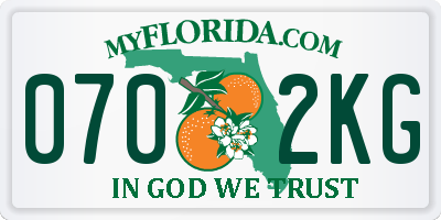 FL license plate 0702KG