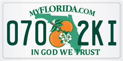 FL license plate 0702KI